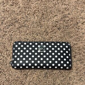 Michael Kors Black and White Dot Wallet